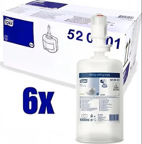 Tork Hafif Kokulu Köpük Sabun 1 Litre x 6 Adet Koli Profesyonel El Temizlik Sabunu ürün görseli 1