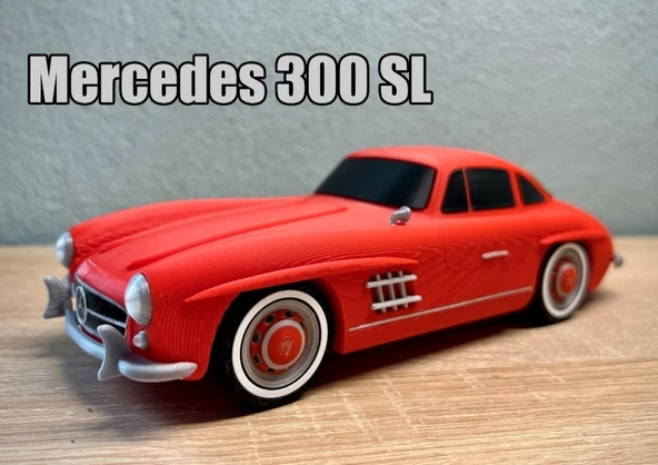 Mercedes 300 SL Gullwing Dekoratif Model - 3D Yazıcı Klasik Araba Biblo - Lüks Ofis Hediyesi ürün görseli 1