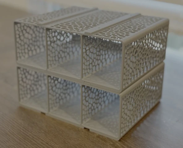 Modern Geometrik 6 Bölmeli Masaüstü Organizer - Estetik Ofis ve Ev Düzenleyici Dekoratif Stand ürün görseli 1