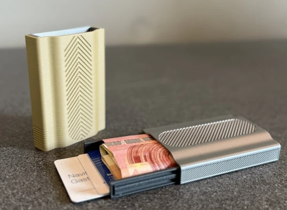 Mekanizmalı Minimalist Kartlık ve Cüzdan - Slim Tasarım Nakit Bölmeli Kart Koruyucu ve Taşınabilir Cüzdan ürün görseli 1