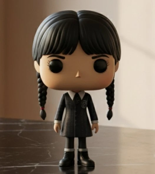 Wednesday Addams Figür - 3D Yazıcı Baskı Dekoratif El Boyaması Biblo ürün görseli 1