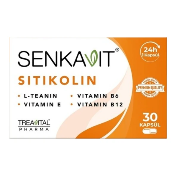 Senkavit Sitikolin L Teanin Vitamin E İçeren Takviye Edici Gıda 30 Kapsül ürün görseli 1
