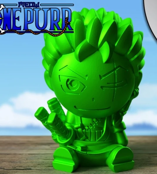 Sevimli Chibi Roronoa Zoro Figürü - One Piece Anime Karakteri Masaüstü Dekorasyonu ürün görseli 1