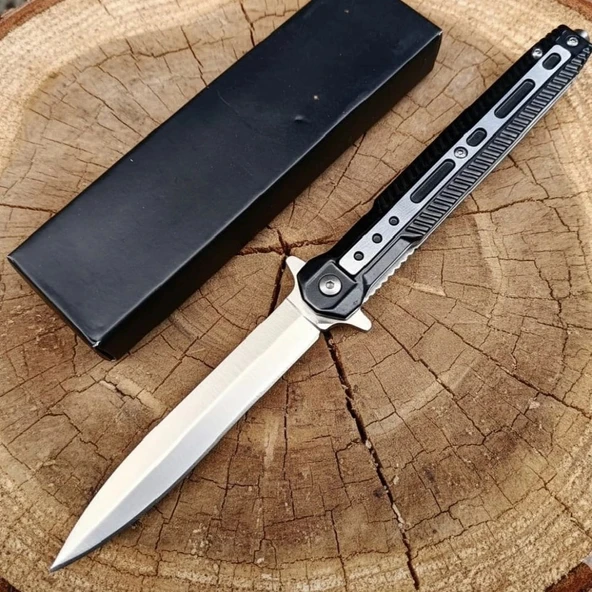 Knivox M390 Siyah Auto Metal Beyfendi Kamp Çakısı ürün görseli 1