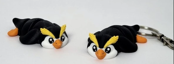 Hareketli Macaroni Penguen Anahtarlık - Eklemli Sevimli Kutup Hayvanı Figürü ve Kişiye Özel Renkli Çanta Aksesuarı ürün görseli 1