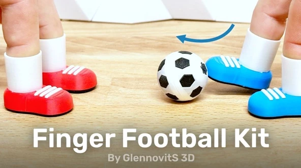 Eğlenceli Parmak Futbolu Oyun Seti - 3D Yazıcı Üretimi İnteraktif Masaüstü Oyuncak ürün görseli 1