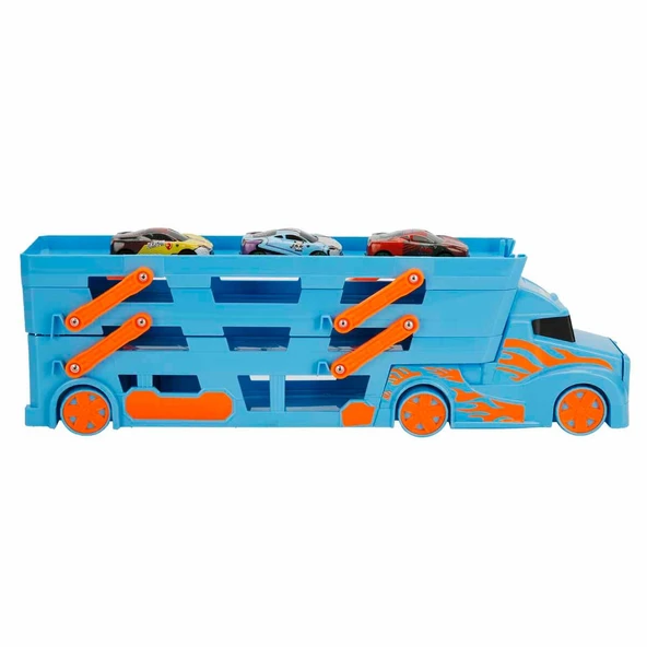 3 Katlı 3 Araçlı Transporter Oyun Seti- Mavi - Resim 4