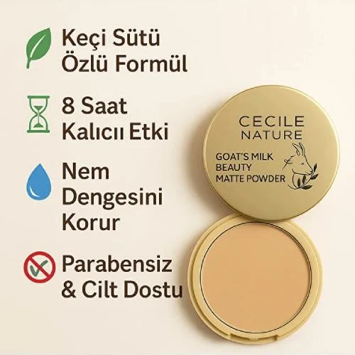 Cecile Keçi Sütlü Mat Pudra - 03 - Resim 3
