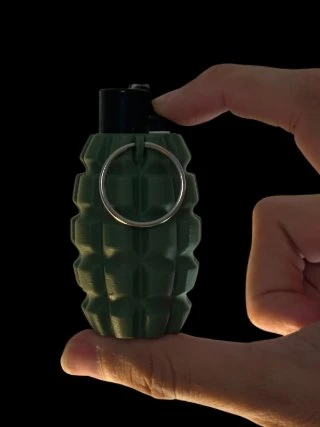 El Bombası Tasarımlı Çakmak Kılıfı - Clipper Uyumlu 3D Yazıcı Askeri Figür Aksesuar - Haki Yeşil ürün görseli 1