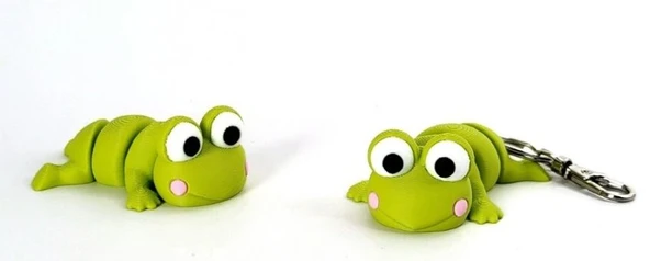 Hareketli Örgü Dokulu Sevimli Kurbağa Anahtarlık - Eklemli Kawaii Figür ve Kişiye Özel Renkli Çanta Aksesuarı ürün görseli 1