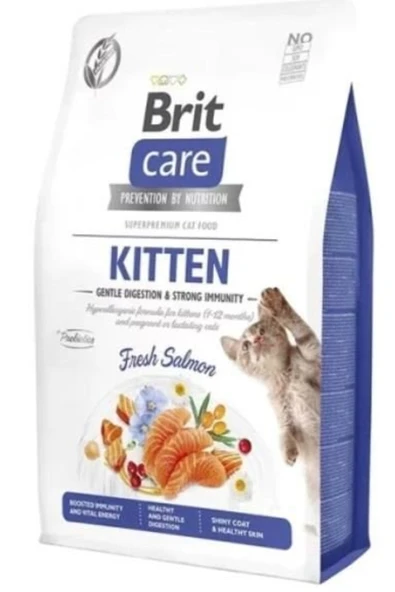 Brit Care Gentle Digestion Kitten Tahılsız Somonlu Strong Immunity Yavru Kedi Maması 7 Kg ürün görseli 1