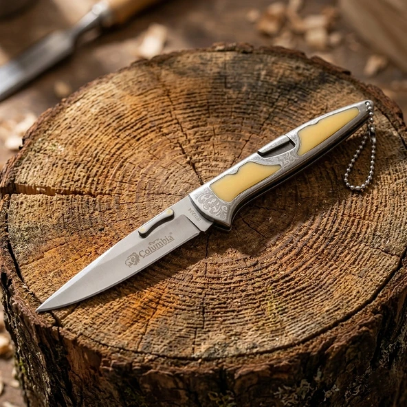 Knivox Columbia Company A3123-D İşlemeli Manuel Kamp Çakısı ürün görseli 1