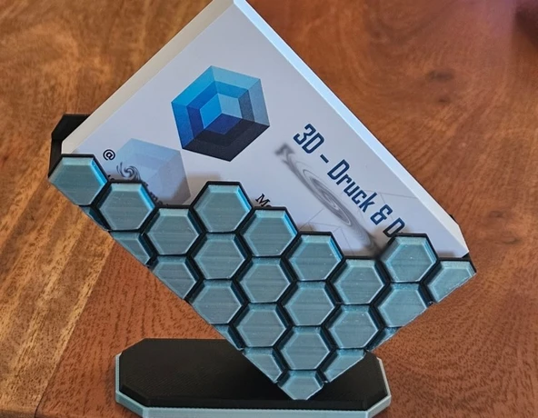 Modern Geometrik Masaüstü Kartvizitlik - Altıgen (Honeycomb) Desenli Stand ürün görseli 1