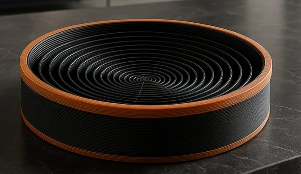 Modern Spiral Tasarımlı Dekoratif Kase - 3D Yazıcı Üretimi Geometrik Masa Üstü Objesi ve Şık Sunum Tabağı ürün görseli 1