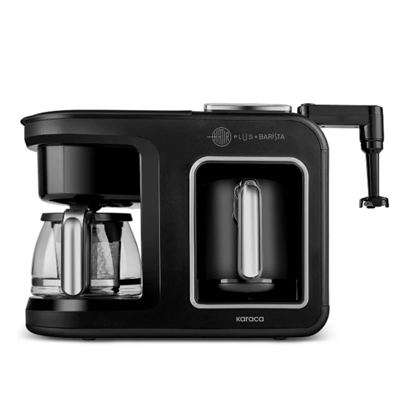 Karaca Hatır Plus Barista 6 in 1 Latte Cappuccino ve Közde Türk Kahve Makinesi Black Silver ürün görseli 1