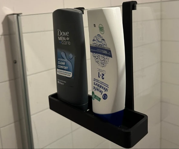 3D Yazıcı Tasarım Asmalı Duşakabin Şampuanlık - Delme Gerektirmeyen Banyo Rafı ve Düzenleyici ürün görseli 1
