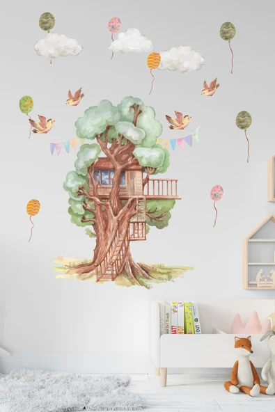 EsaKids Orman Evi Temalı Çocuk Odası Sticker Seti 100 x 60 ürün görseli 1