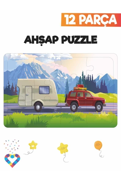 EsaKids Ahşap Çocuk Puzzle 12 Parça 20 x 30 ürün görseli 1