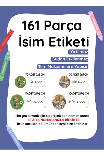 EsaKids Özel İsminiz Yazılı Okul Etiketi ürün görseli 1