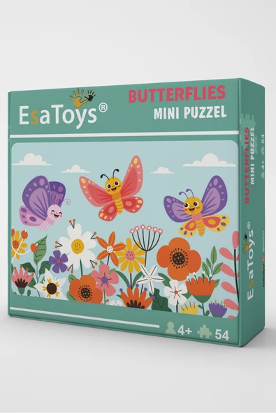 EsaKids Ahşap Butterfly Mini Puzzle | 4 Yaş 54 Parça 18 x 27 ürün görseli 1