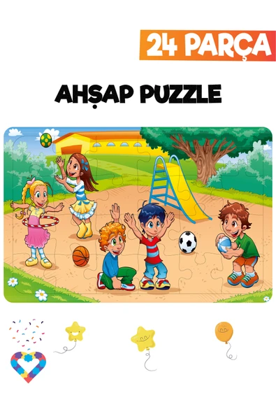 EsaKids Ahşap Çocuk Puzzle 24 Parça 20 x 30 ürün görseli 1