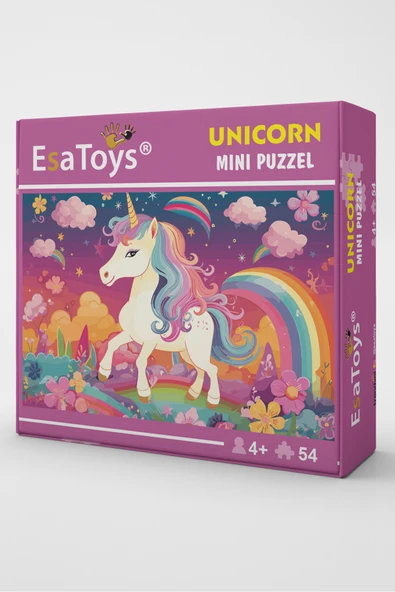 EsaKids Ahşap Unicorn Mini Puzzle | 4 Yaş 54 Parça 18 x 27 ürün görseli 1