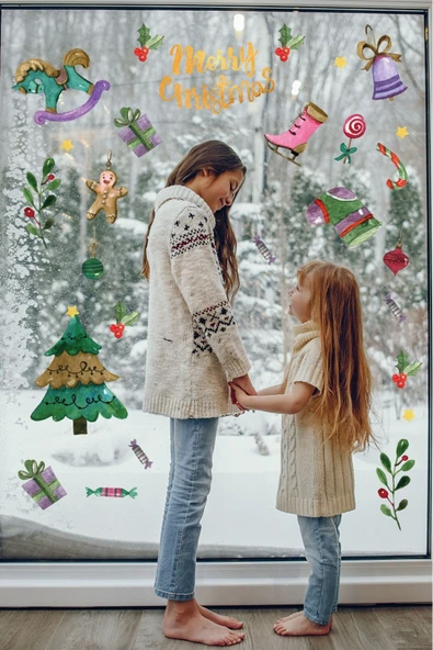 EsaKids Yılbaşı Karlı Yeni Yıl Çocuk Bebek Odası Sticker 30 x 100 ürün görseli 1