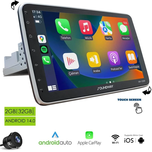 SOUNDWAY SW-12500 Tablet Multimedya Android 10 İnç Universal 2+32GB Oynar Başlık ürün görseli 1