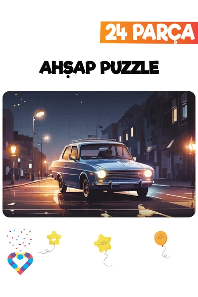 EsaKids Ahşap Çocuk Puzzle 24 Parça 20 x 30 ürün görseli 1