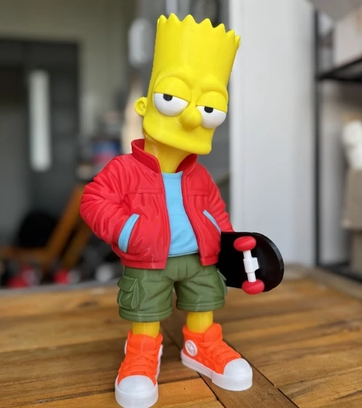 Hypebeast Bart Simpson Figürü - 3D Baskı Kaykaycı Bart - Koleksiyonluk Skater & Streetwear Biblo ürün görseli 1