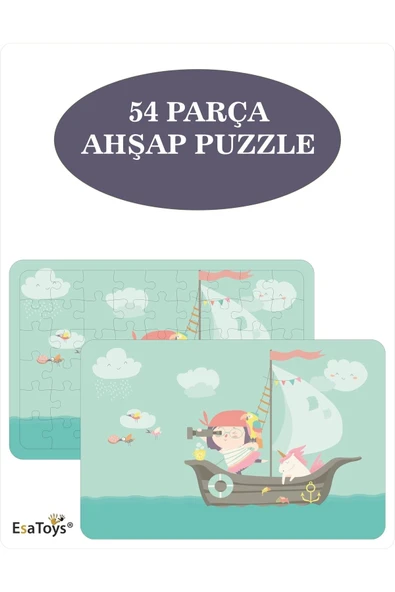 EsaKids Ahşap 54 Parça Çocuk Puzzle 20 x 30 ürün görseli 1
