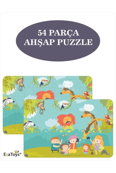 EsaKids Ahşap 54 Parça Çocuk Puzzle 20 x 30 ürün görseli 1
