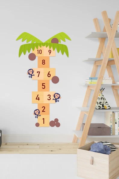 EsaKids Sayılar Hayvanlar ve Ağaç Temalı Çocuk Odası Sticker Seti 100 x 60 ürün görseli 1