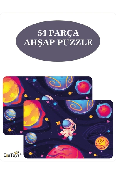 EsaKids Ahşap 54 Parça Çocuk Puzzle 20 x 30 ürün görseli 1