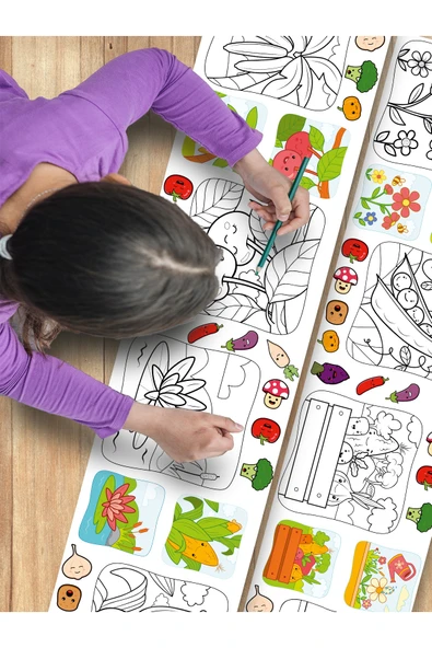 EsaKids Doğa Temalı Bebek Ve Çocuk Için Örnek Resimli 3,75 Metre Rulo Boyama Kağıdıı 30 x 375 ürün görseli 1