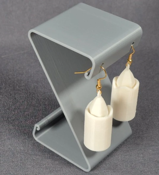 Minimalist Geometrik Küpe Standı - Modern Masaüstü Takı Askısı ve Teşhir Standı ürün görseli 1