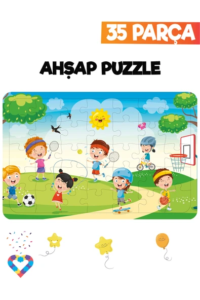 EsaKids Ahşap Çocuk Puzzle 35 Parça 20 x 30 ürün görseli 1