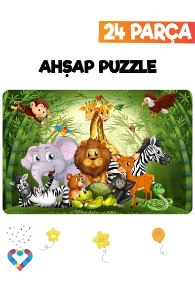 EsaKids Ahşap Çocuk Puzzle 24 Parça 20 x 30 ürün görseli 1