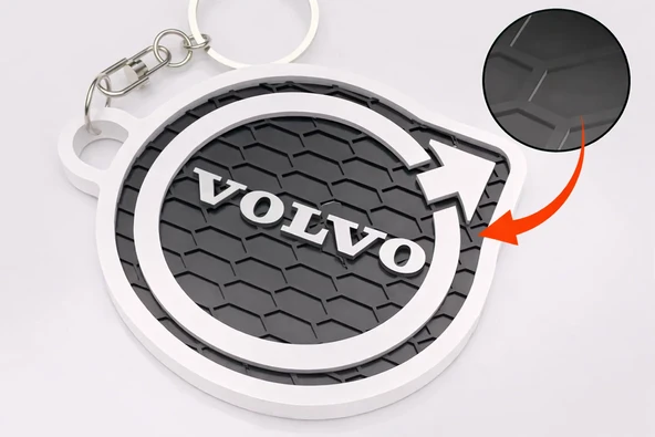 Volvo Tasarım 3D Baskı Anahtarlık – Petek Desenli Araba Anahtarlığı, Premium Oto Aksesuar ürün görseli 1
