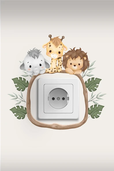 EsaKids Sevimli Priz Stickerları 14 cm ürün görseli 1