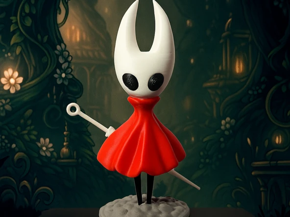 Hornet Figürü - 3D Yazıcı Tasarım Hollow Knight Biblosu - Kırmızı Pelerinli Hornet ürün görseli 1