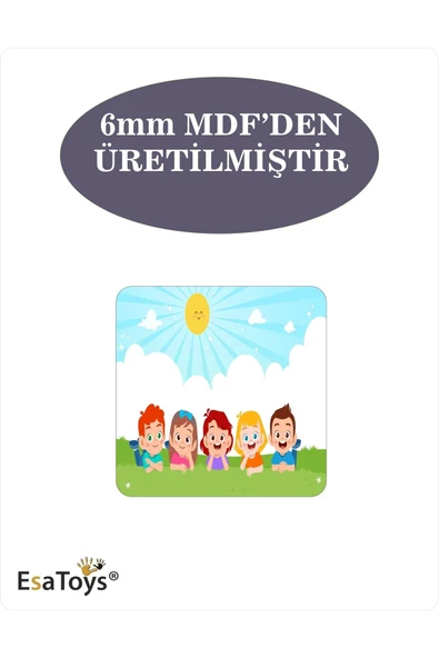 EsaKids Ahşap Çocuk Puzzle 9 Parça 20 x 30 - Resim 2