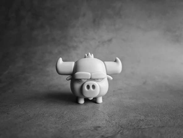 Sevimli Boğa Figürü – 3D Baskı Minimal Hayvan Dekoru (Modern Biblo) ürün görseli 1