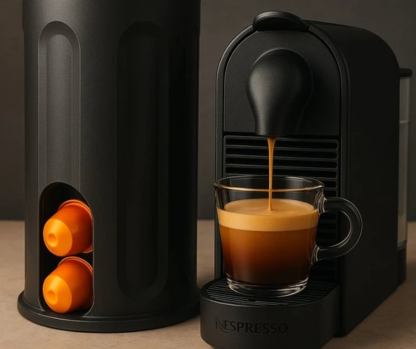 Modern Voronoi Tasarım Nespresso Kapsül Kahve Tutucu - 3D Tasarım Dekoratif Kahve Standı ve Mutfak Organizerı ürün görseli 1