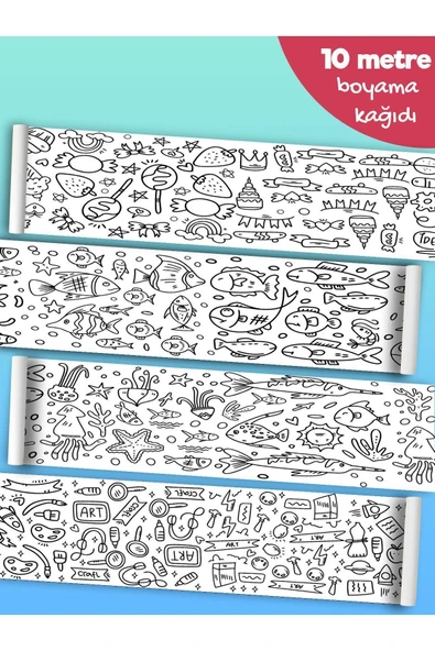 EsaKids Bebek ve Çocuk için 10 Metre Rulo Boyama Kağıdı 30 x 375 ürün görseli 1