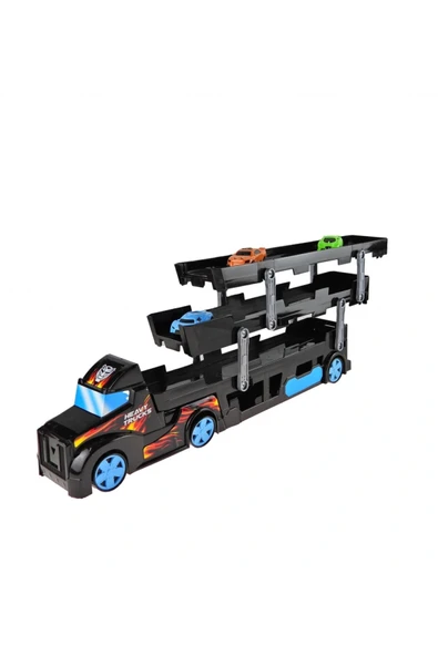 3 Katlı 3 Araçlı Transporter Oyun Seti- Siyah - Resim 2