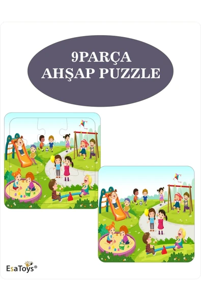 EsaKids Ahşap Çocuk Puzzle 9 Parçalı 20 x 30 ürün görseli 1