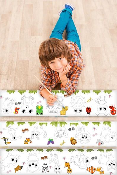 EsaKids Bebek Ve Çocuk Için Örnek Resimli 3,75 Metre Rulo Boyama Kağıdı 30 x 375 ürün görseli 1