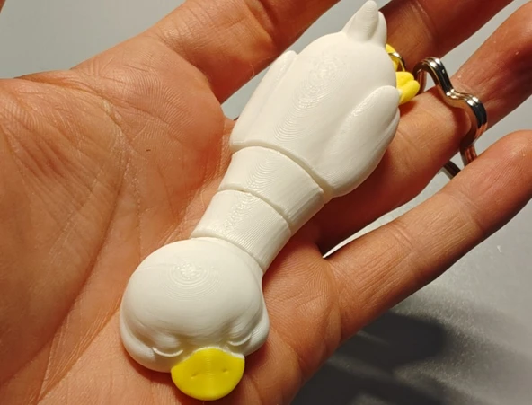 Hareketli Ördek Anahtarlık | 3D Baskı Esnek Fidget Çanta Süsü ürün görseli 1
