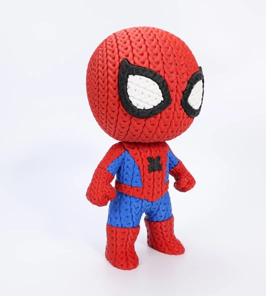 Örgü Desenli Örümcek Adam Figürü - 3D Baskı Amigurumi Görünümlü Koleksiyonluk Marvel Biblo ürün görseli 1